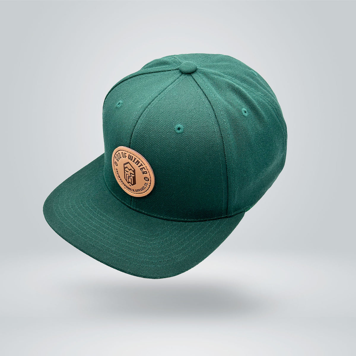 Leather Patch 6 Panel Evergreen SnapBack